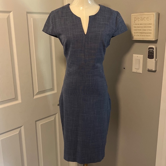 Classic executive dress by Banana Republic. Timeless denim blue. - Picture 1 of 3